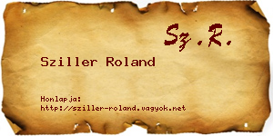 Sziller Roland névjegykártya