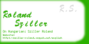 roland sziller business card